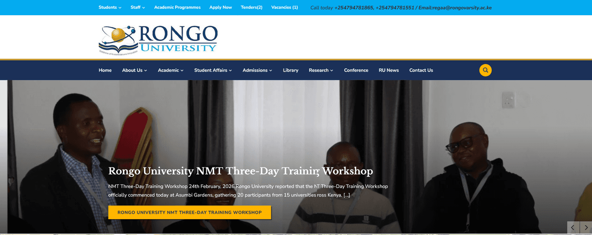 Rongo University Website
