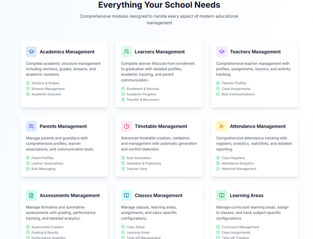 Edupro SaaS - Comprehensive School Management Platform
